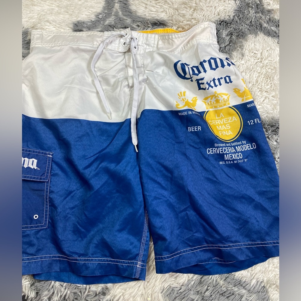 Corona Extra Men's Swimwear XL Pool  Beach Trunks , Shorts Blue White